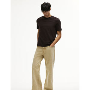 Camiseta de Manga Corta para Hombre, Holgada, de Color Sólido, Estilo Urbano, Camiseta Interior de Verano, Venta al por Mayor, Secado Rápido, Transpirable, Cuello Redondo - Product Image 4