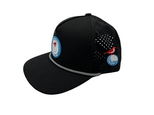 Relicstar Gorra de Béisbol de Lujo de 5 Paneles con Visera Curva Estructurada, Impermeable, con Parche de PVC y Logotipo Bordado, Gorra de Golf con Cuerda - Product Image 3