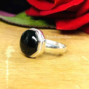 Direct Factory Wholesale Handmade 925 Sterling Silver Classic Statement <b>Ring</b> Natural <b>Black</b> <b>Onyx</b> Engagement Gift Bezel Setting - Product Image 4