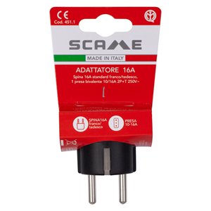 Adaptador de Enchufe Eléctrico Negro 1R PP0451 1S, Estándar Italiano, Bidireccional 2P+T 10/16A, Categoría de Otros Conectores - Product Image 2
