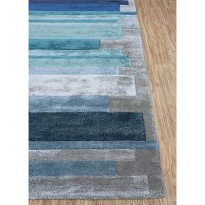 Alfombra Rectangular de Lana y Viscosa Azul Caliedo, Hecha a Mano, con Diseño Abstracto, 4m, 10mm de Grosor, para Sala de Estar, para Adolescentes-Tnq-4356 - Product Image 4