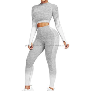 Nouveauté 2026 – Vente en gros : Hauts de yoga respirants sans coutures pour femmes avec logo personnalisé, ensembles de sport 2/3 pièces, tenues de fitness et survêtements. - Product Image 1