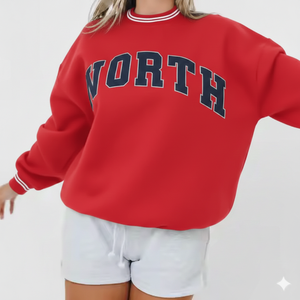 Women Long Printed Knitted Oversized Mockneck Winter Loose Fit Casual <b>Top</b> Modern Streetwear Inspired Fashion for Everyday Wear - Product Image 1