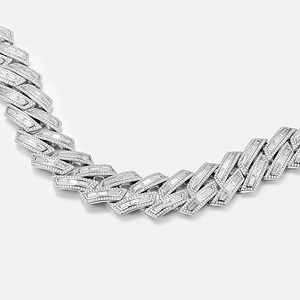 Pulsera de Cadena de Eslabones Geométricos Helados, Estilo VVS, Zigzag, Eslabones Escalonados Helados, Corte de Diamante Cubano, Eslabones en Forma de Escalera, Oro Amarillo, Hip Hop - Product Image 3