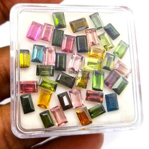 4x6mm Tourmaline Baguette Cut Pierres Précieuses À Facettes Calibré Naturel Multi Tourmaline Pierre Lâche Pour La Fabrication De Bijoux De L'Inde - Product Image 5