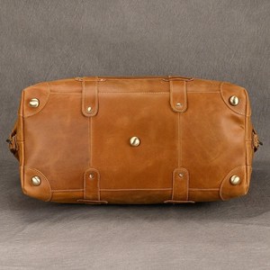 Bolsos de viaje de lujo de gran capacidad para hombre, bolso de hombro de lona de cuero de vaca genuino, almacenamiento portátil de cuero Real de marca de moda - Product Image 5