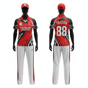 Uniforme de cricket pour femmes en polyester respirant de qualité supérieure 170 GSM, bleu et jaune, design à panneaux géométriques, logo personnalisé par sublimation - Product Image 3
