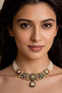 Juego de Joyería Kundan Meenakari Verde Chapado en Oro al por Mayor, Juego de Collares de Perlas, Joyería de Moda, Juego de Joyería Nupcial India - Product Image 3