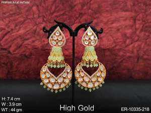 Conjuntos de joyería de kundan, joyería India, de diseño pulido de oro alto, ropa de fiesta de forma redonda, hermoso diseño de lujo, pendientes Kundan - Product Image 3