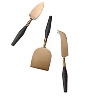 Ensemble d'outils à fromage écologiques et durables en acier inoxydable, couteaux de cuisine, manches en acier inoxydable, mini-spatule à beurre, fourchettes, coupe-fromage