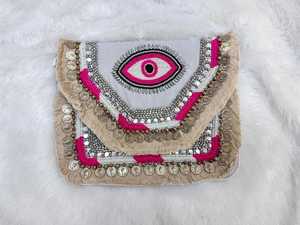 Bolso de Mano Boho Banjara de Yute Hecho a Mano para Mujer, Multicolor, Ligero, de Alta Calidad, Duradero, Personalizado, para Fiestas y Playa - Product Image 3