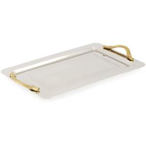 <b>Large</b> Stainless Steel Oval <b>Platter</b> Silver <b>Serving</b> Tray with Side Handles Metal Tray for Kitchen Party Coffee Table & Bar Service - Product Image 2