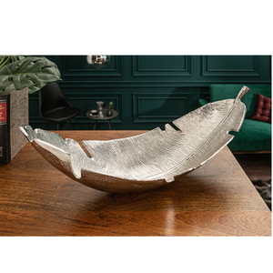 Plateau de fruits en feuilles de service pour plateau de table décoratif en métal coulée en aluminium plateau de fruits de service pour la décoration intérieure meilleur vendeur - Product Image 2