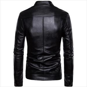 แจ็กเก็ตหนังผู้ชายสำหรับฤดูหนาวมีโลโก้ด้านหน้าดีไซน์สีและกันลม - Product Image 4