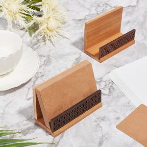 Gardez votre espace de travail organisé et élégant avec ce porte-cartes de visite en bois pour les comptoirs de réception des bureaux de bureau - Product Image 5
