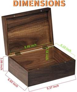 Caja de Almacenamiento de Joyas de Madera de Acacia Hecha a Mano, Cierre de Gancho y Bucle, Diseño en Relieve, Tamaño Personalizable, Caja Cuadrada con Patrón Natural - Product Image 3