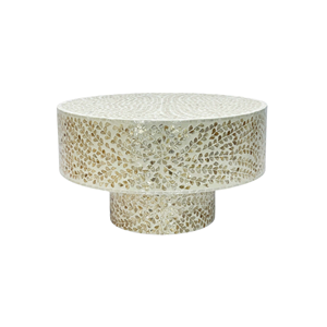 Table basse élégante chic en nacre faite à la main MOP incrustation design boho écologique meubles de salon de luxe usine du Vietnam - Product Image 1