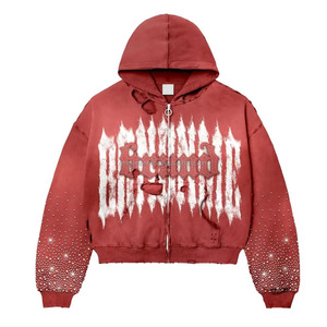 Sudadera con capucha de invierno para adultos unisex de secado rápido con hombro caído logotipo personalizado bordado 100% algodón liso teñido colores sólidos - Product Image 3