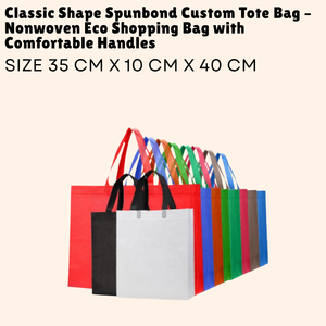 Sac fourre-tout personnalisé Spunbond de forme classique Sac à provisions écologique non tissé avec poignées confortables - Product Image 1