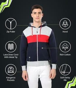 Premium Hombres Sólido 100% Algodón Cremallera Sudadera con capucha Invierno Streetwear OEM/ODM MOQ Opciones personalizadas - Product Image 6