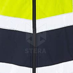 Veste de travail haute visibilité personnalisable pour hommes, en polyester, séchage rapide, respirante, imperméable, avec réflecteur, pour la vente en ligne - Product Image 4