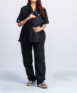 Uniforme Médico de Enfermería con Logotipo Bordado, Traje Clínico de Spandex, Bata Médica de Manga Corta para Mujer - Product Image 1