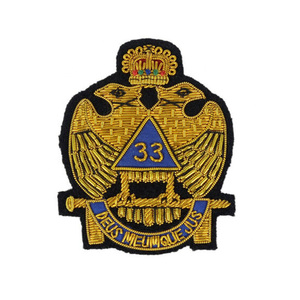 Insignes Brodés Personnalisés 2025 – Régalia Maçonnique Faite Main, Broderie Violette et Bleue en Relief, Cousus sur Mesure - Product Image 5