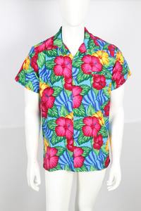 Chemise hawaïenne Aloha en polyester pour la plage Chemise respirante personnalisée en tissu coupe décontractée imprimée partout - Product Image 4