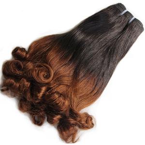 Ombre Virgin Vietnamese Double Drawn Machine Double Weft for 3 <b>Bundles</b> Bouncy <b>Curly</b> Fumi Funmi Spring Hair Extensions - Product Image 2