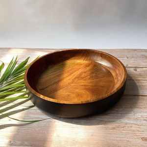 Ensaladera de madera Natural antigua, cuenco para servir de nuevo estilo ecológico con acabado alto para acampar, precio de fábrica - Product Image 2