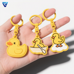 2D Tùy chỉnh hình 3D khối mềm cao su <span class=keywords><strong>PVC</strong></span> vá Móc khóa làm máy cao su vịt Móc khóa cao su vịt - Product Image 2