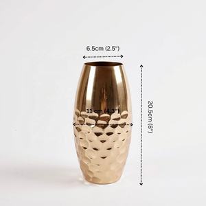 Golden Hammered Metal <b>Vase</b> for Home Decor Metal <b>Vase</b> High Quality Bulk Quantity Vintage <b>Unique</b> Modern Festive Decor Usage Home - Product Image 6