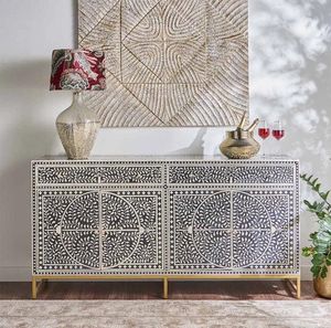 Cómoda de Alta Calidad con Incrustaciones de Hueso, Mueble de Salón, Estilo Antiguo, Cómoda con Incrustaciones de Hueso de la India - Product Image 6