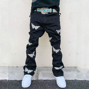 Pantalones Deportivos de Felpa de Algodón para Hombre, Estilo Vintage, Lavado Personalizado, con Pedrería, para Correr, Fabricante de Ropa Urbana - Product Image 1