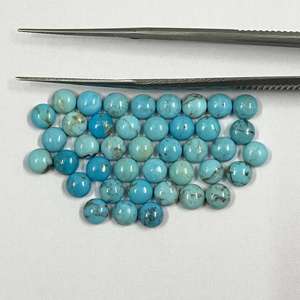 6mm naturel doré matrice Turquoise lisse forme ronde Cabochon haute qualité Turquoise pierre précieuse en vrac du fabricant fournisseur - Product Image 3