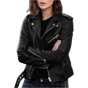 Women's Premium Motorcycle Sheep Leather Jacket With Genuine Warm Winter Shearling <b>Coat</b> Custom Fashion Wear - Product Image 2