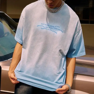 Urban-Chic 250gsm Street Retro T-<b>shirt</b> Men 100% Cotton Breathable Anti-fouling Distressed Hem & Neck Short Sleeve Regular Fit - Product Image 1