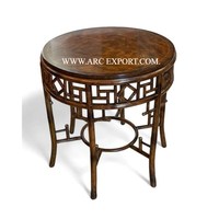 Dernière conception de table marocaine d'appoint de salon couleur marron foncé pieds en bois de bambou Table basse unique vintage faite à la main à vendre