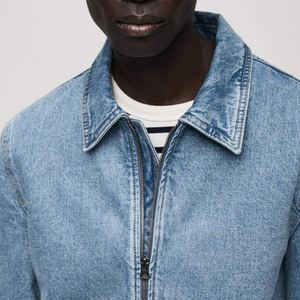 Veste en jean pour homme de haute qualité, sportive, à capuche, logo sur le devant, coupe-vent, tailles et couleurs personnalisables, vente en gros directe d'usine, hiver - Product Image 6