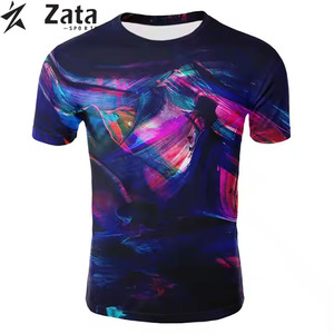 Camisetas de sublimación, camisetas de poliéster ajustadas con estampado sublimado gráfico personalizado al por mayor, camisetas impresas digitalmente de manga corta - Product Image 1