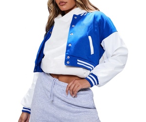 Fabricant OEM Broderie de haute qualité Femmes Collège Manches en cuir Veste universitaire Letterman de baseball personnalisée - Product Image 2