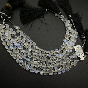 Rainbow Moonstone Faceted Heart Shape Briolette Beads Cuentas naturales Piedras preciosas para joyería - Product Image 5