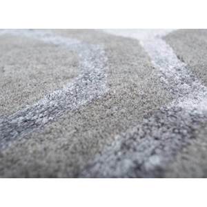 Alfombra de Lana y Viscosa con Diseño Geométrico Gris y Negro, Hecha a Mano, para el Hogar, Modelo TR-14615 - Product Image 3