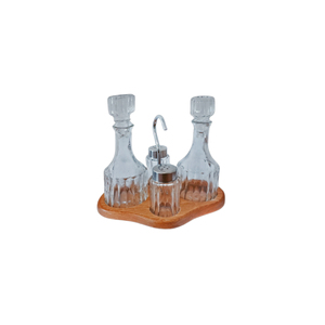 Ensemble de 2 pots en verre pour sel et huile avec support – Élégant présentoir d'épices pour cuisine et rangement - Product Image 1