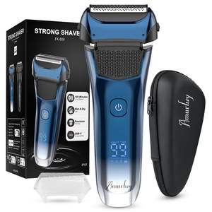 Rasoir électrique rechargeable USB pour homme, trois lames, rasoir humide et sec, IPX7, étui de voyage inclus, mini rasoir pour le visage, lavable - Product Image 4