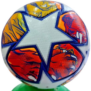 Ballon de football en PVC cousu à la machine, taille personnalisée, en stock, pour entraînement et matchs, taille standard, ballon en PU imprimé pour le sport - Product Image 5