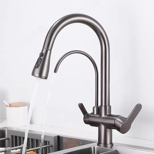 Brass kéo ra khỏi nhà bếp Vòi nước nóng và nước lạnh Mixer tap nhà bếp 3 cách Mixer bồn rửa vòi nước - Product Image 6