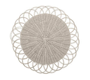 Round decorative rattan <b>placemat</b> open weave <b>wicker</b> table mat handmade rustic boho dining charger plate eco friendly lightweight - Product Image 6