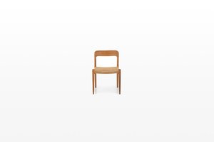 Silla de comedor simple Cifer hecha de madera de teca maciza y asiento de cuerda tejida con un acabado natural para uso en comedor interior y exterior. - Product Image 2