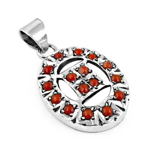 Collar con Colgante de Coral Chapado en Oro de 18K y Plata 925 para Mujer, con Cadena de Serpiente, Estilo Clásico para Uso Diario - Product Image 3